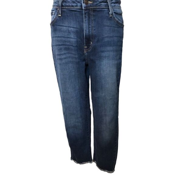 Black Label high rise medium wash frayed hem jeans - Picture 3 of 10